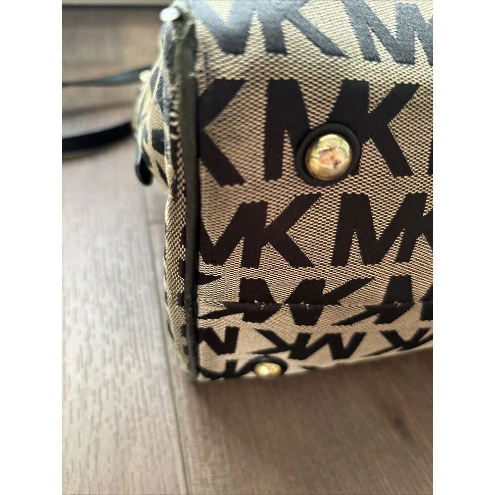 MICHAEL KORS Veronica Convertbl Dome Monogram Satchel Designer Y2K 90s Boho Logo